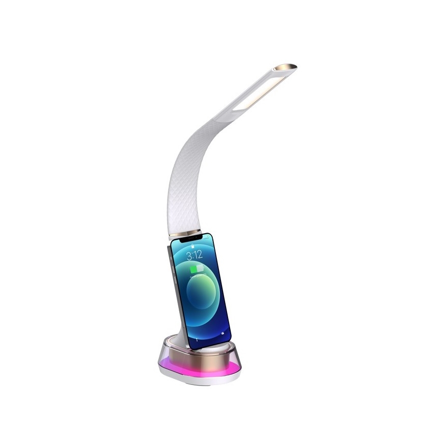 LED RGB Димируема настолна лампа с безжично зареждане CORELLA LED/7W/12/230V бял