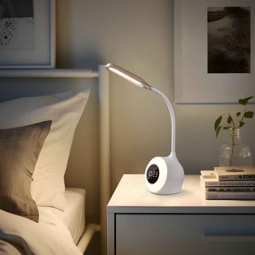 LED RGBW Димируема настолна лампа с будилник FALCON LED/10W/12V