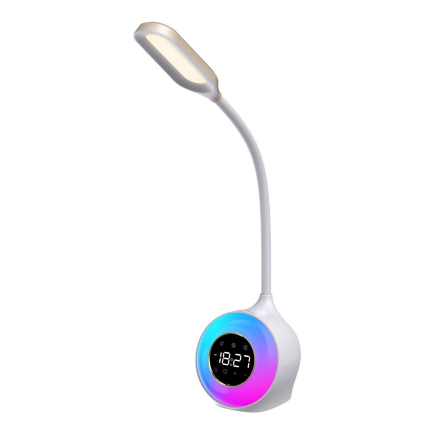 LED RGBW Димируема настолна лампа с будилник FALCON LED/10W/12V