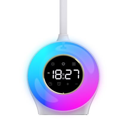 LED RGBW Димируема настолна лампа с будилник FALCON LED/10W/12V