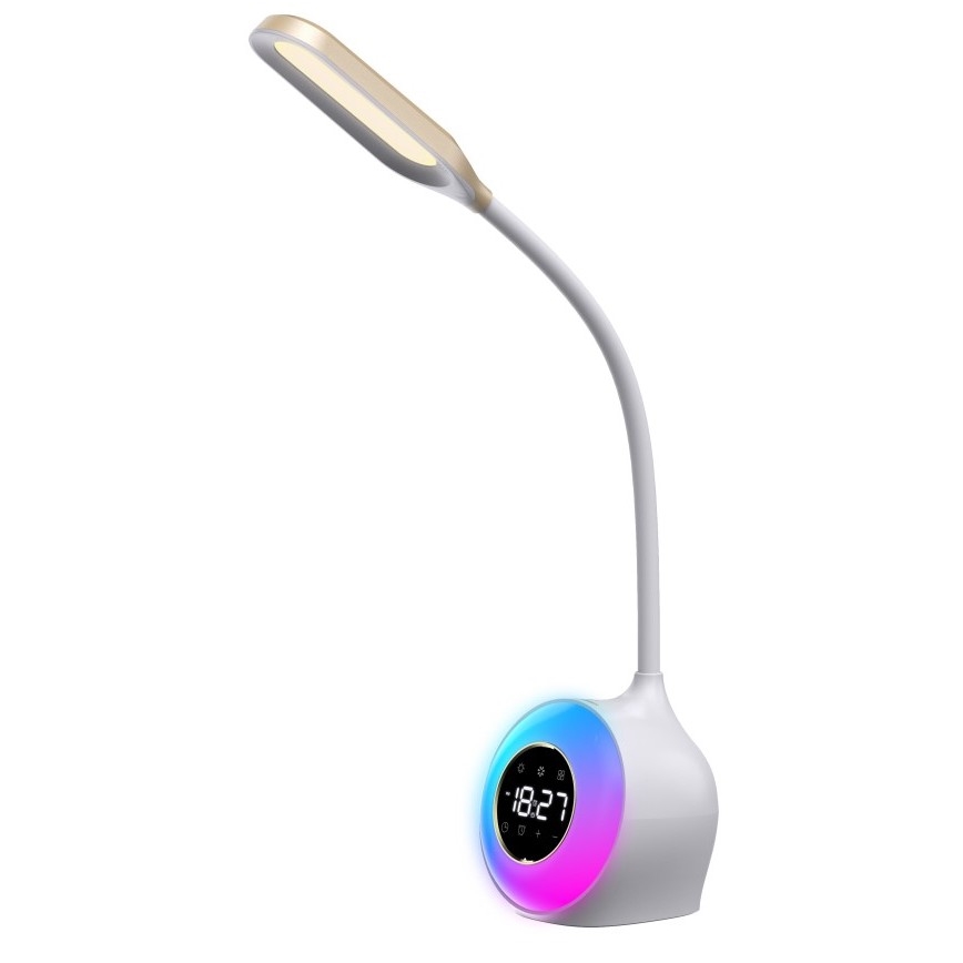 LED RGBW Димируема настолна лампа с будилник FALCON LED/10W/12V