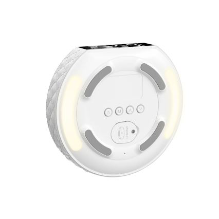 Будилник с LCD дисплей и безжично Qi зарядно 27W/9V 220 mAh бял
