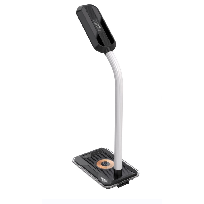 LED RGBW Димируема настолна лампа с Qi зареждане 30W/230V 3000K/4000K/5000K черен
