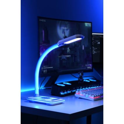 LED RGBW Димируема настолна лампа с Qi зареждане 30W/230V 3000K/4000K/5000K черен