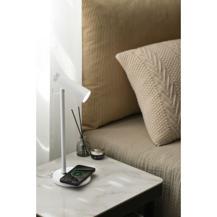 LED Димируема настолна лампа с безжично Qi зареждане TIT LED/12W/230V бял