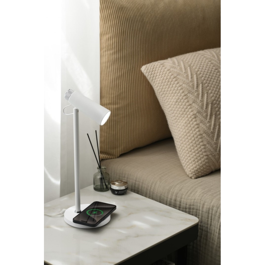 LED Димируема настолна лампа с безжично Qi зареждане TIT LED/12W/230V бял