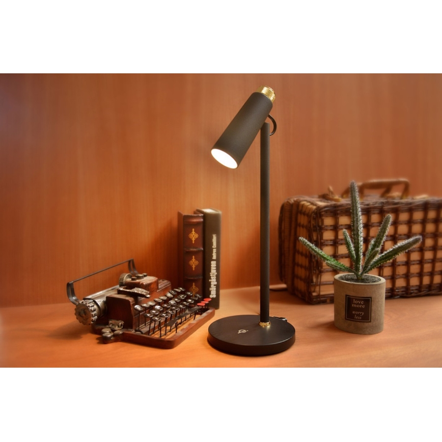LED Димируема настолна лампа с безжично Qi зареждане TIT LED/12W/230V черен