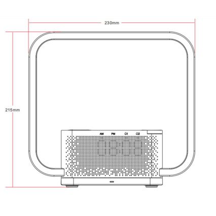 LED Димируема настолна лампа с будилник и Qi зареждане LED/18W/230V бял