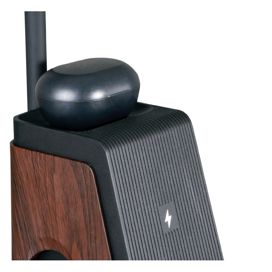 LED+CCT Димируема настолна лампа с безжично зареждане QI IDEAL LED/8W/230V 2700/4000/5000K кафява