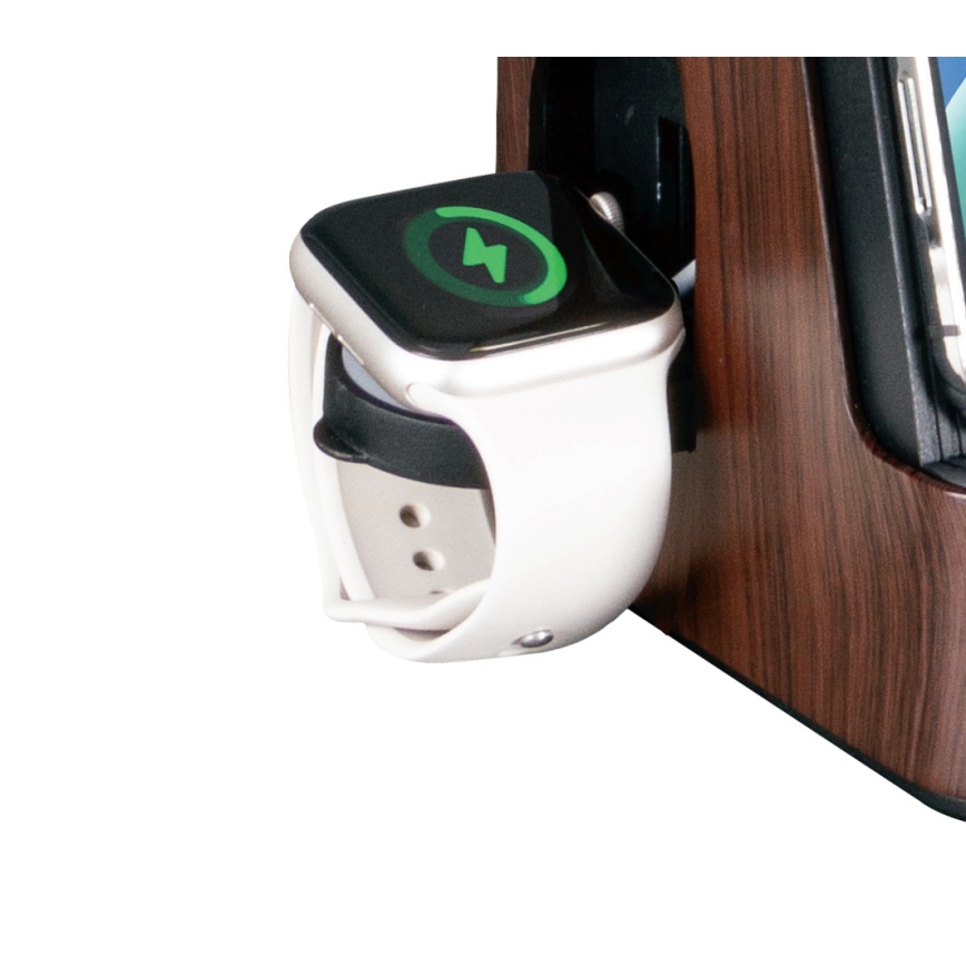 LED+CCT Димируема настолна лампа с безжично зареждане QI IDEAL LED/8W/230V 2700/4000/5000K кафява