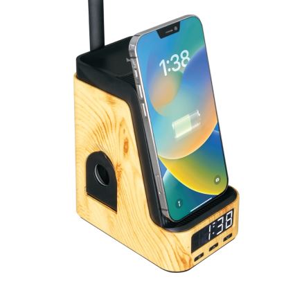 LED+CCT Димируема настолна лампа с безжично зареждане QI IDEAL LED/8W/230V 2700/4000/5000K бежова