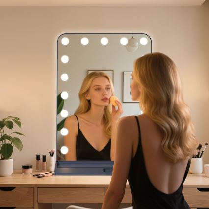 Димируемо LED огледало за грим HOLLYWOOD LED/18W/230V 3000/4200/6000K сиво