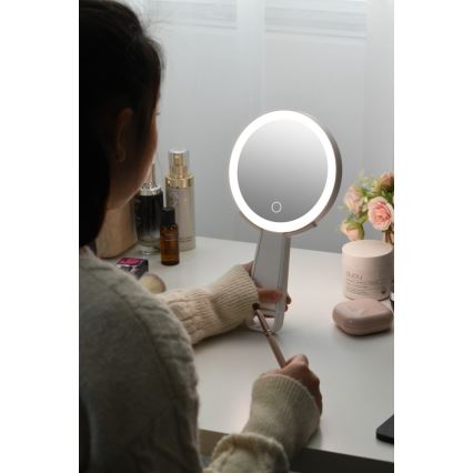 Immax 09103L - LED+CCT димируемо козметично огледало SWEET LED/3W/5V бяло