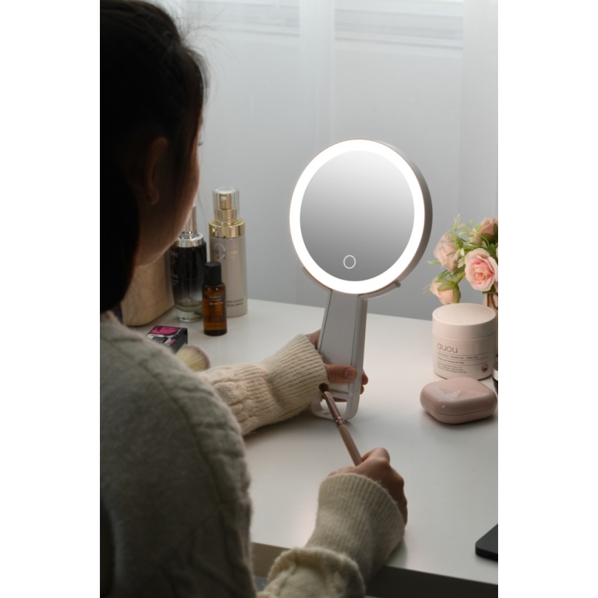 Immax 09103L - LED+CCT димируемо козметично огледало SWEET LED/3W/5V бяло