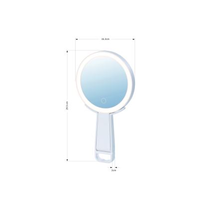 Immax 09103L - LED+CCT димируемо козметично огледало SWEET LED/3W/5V бяло