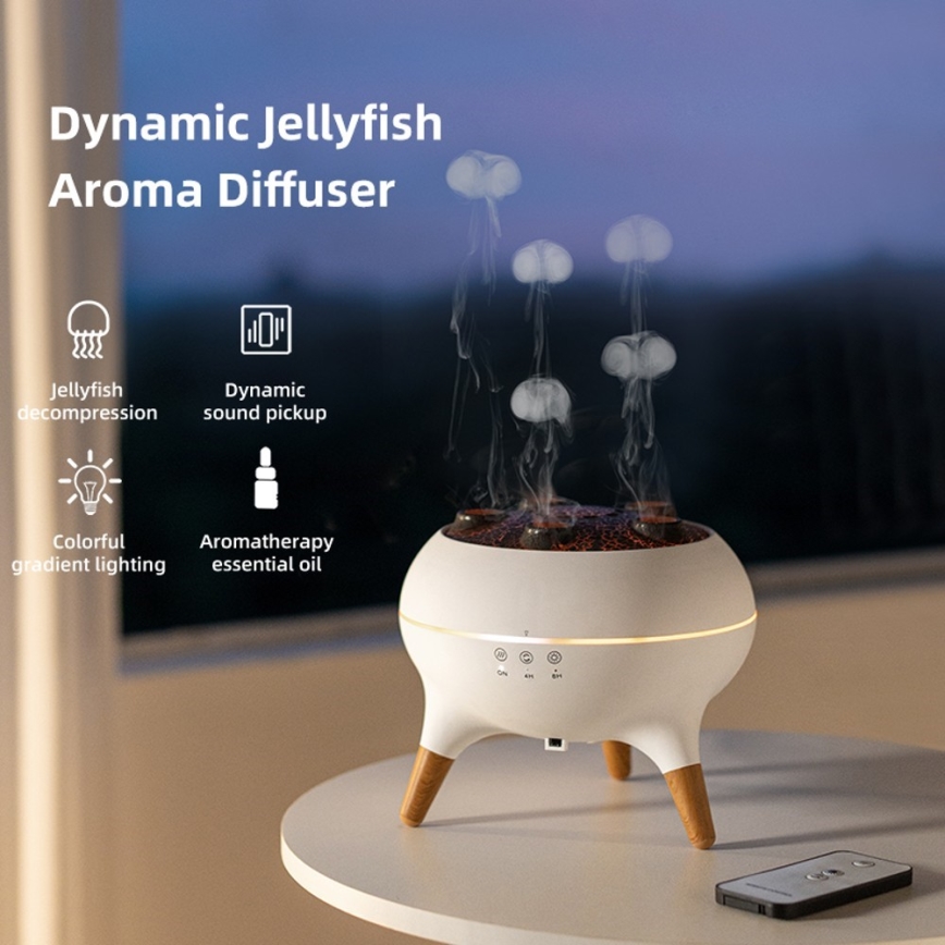 Immax 09104L - Арома дифузер и овлажнител за въздух JELLYFISH LED/11W/5V