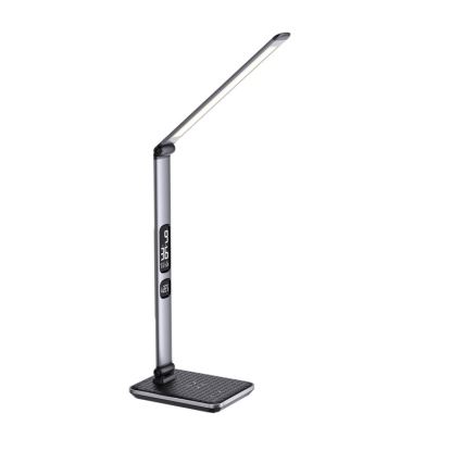LED димируема настолна лампа LED/8,5W/230V с безжично зареждане сребриста