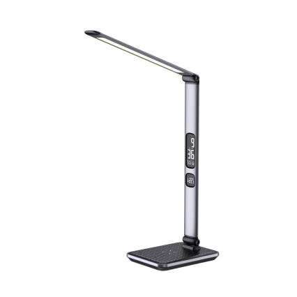 LED димируема настолна лампа LED/8,5W/230V с безжично зареждане сребриста