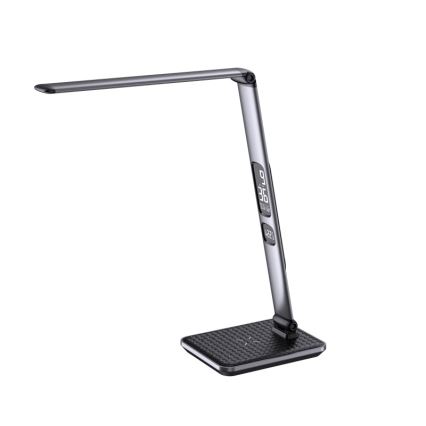 LED димируема настолна лампа LED/8,5W/230V с безжично зареждане сребриста