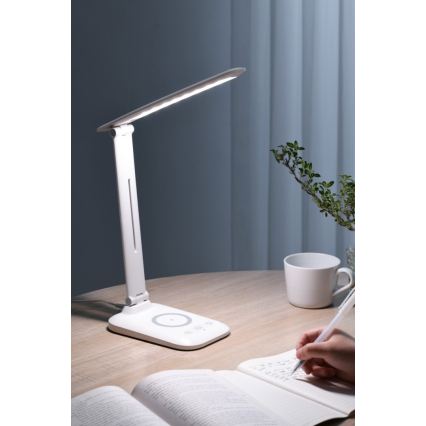 LED димируема настолна лампа с безжично зареждане QI и USB LUMI LED/7W/230V бяла