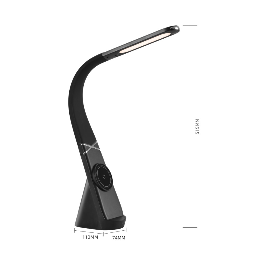 Димируема LED настолна лампа MAGIC с безжично зареждане LED/5W/230V, черна