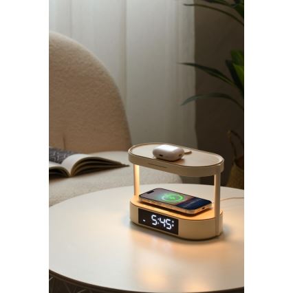 Димируема настолна LED лампа с будилник и зареждане TRIPLE DOCK LED/1,5W/5V