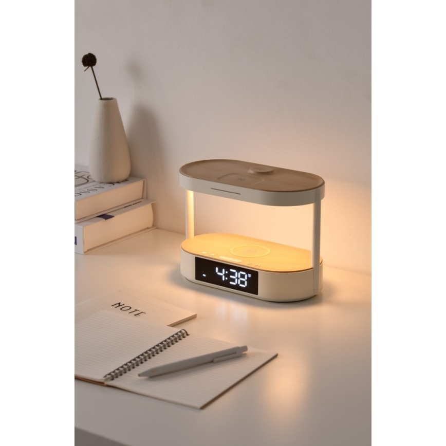 Димируема настолна LED лампа с будилник и зареждане TRIPLE DOCK LED/1,5W/5V