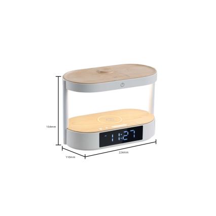 Димируема настолна LED лампа с будилник и зареждане TRIPLE DOCK LED/1,5W/5V