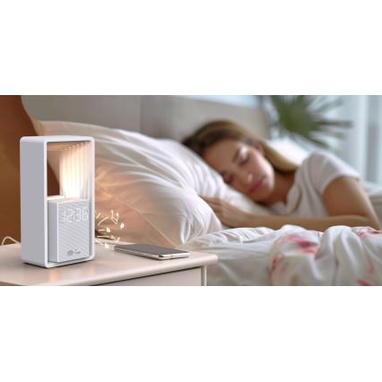 LED настолна лампа с будилник и функция за зареждане CALM LED/3,5W/5V