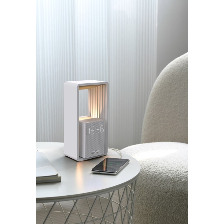 LED настолна лампа с будилник и функция за зареждане CALM LED/3,5W/5V