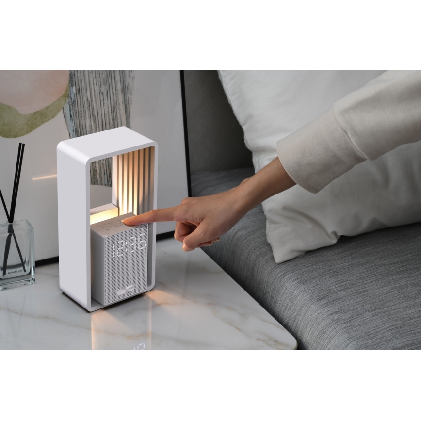 LED настолна лампа с будилник и функция за зареждане CALM LED/3,5W/5V
