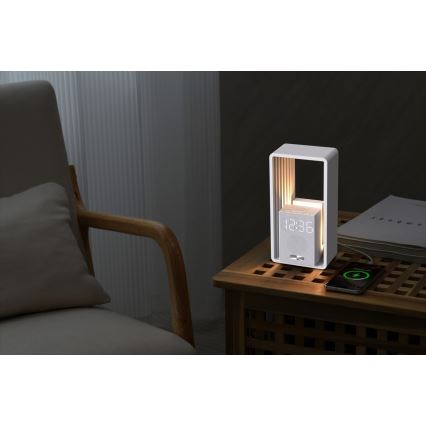 LED настолна лампа с будилник и функция за зареждане CALM LED/3,5W/5V
