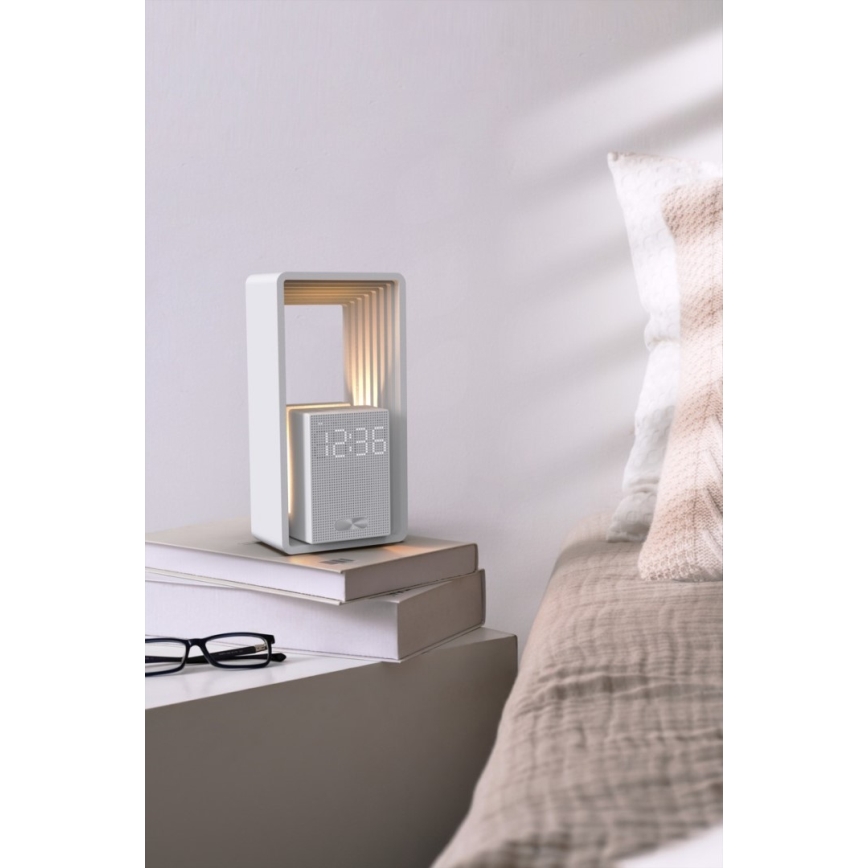 LED настолна лампа с будилник и функция за зареждане CALM LED/3,5W/5V