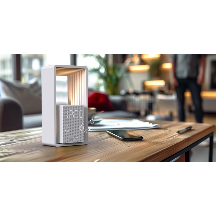 LED настолна лампа с будилник и функция за зареждане CALM LED/3,5W/5V