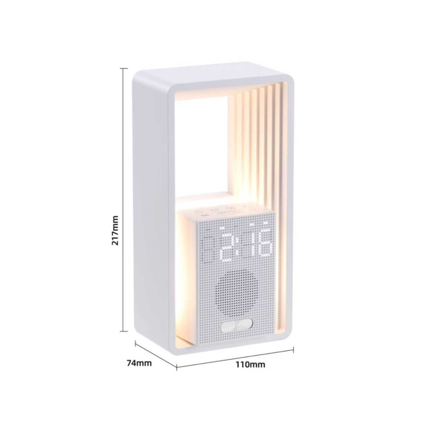 LED настолна лампа с будилник и функция за зареждане CALM LED/3,5W/5V