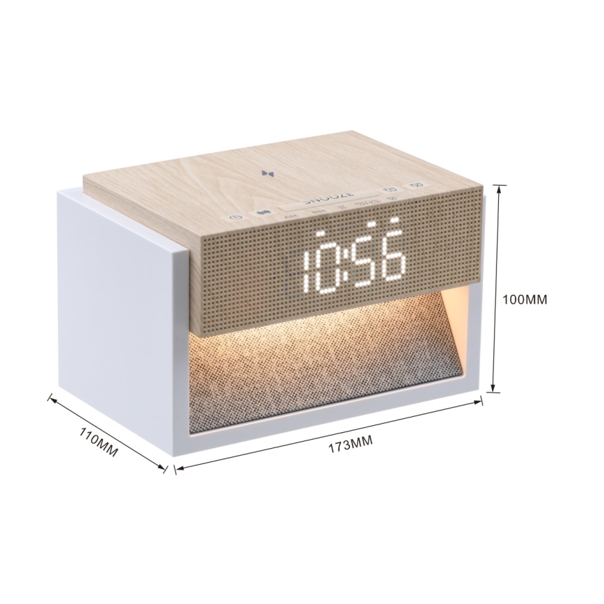 LED настолна лампа с будилник и функция за зареждане CALM LED/1,2W/5V
