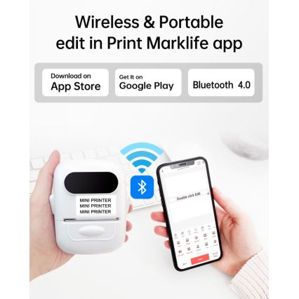 Дигитален принтер за етикети USB-C + самозалепващи се етикети 40x30mm
