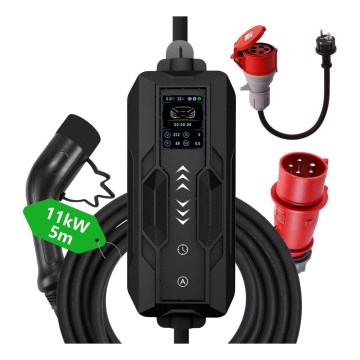 Immax - EV зарядна станция за електромобили AC Type 2 16A/380V + щепсел 230V, 3,7kW 5m Tuya