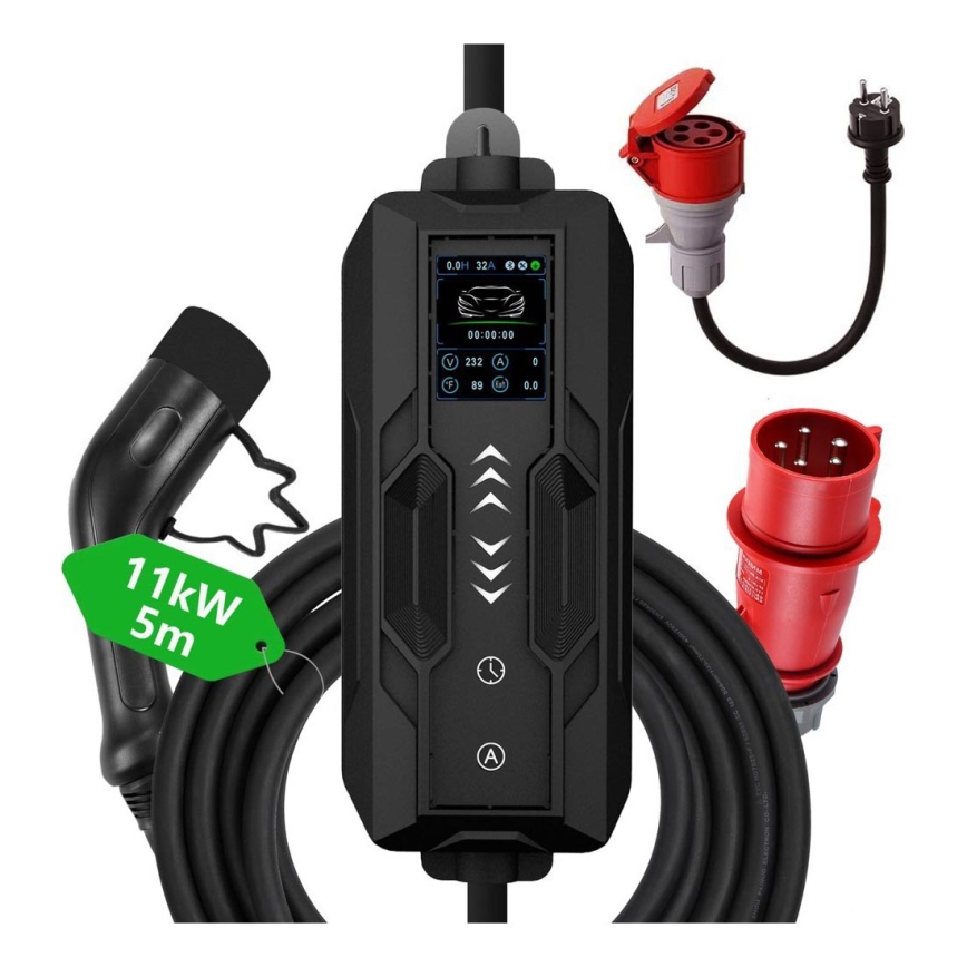 Immax - EV зарядна станция за електромобили AC Type 2 16A/380V + щепсел 230V, 3,7kW 5m Tuya