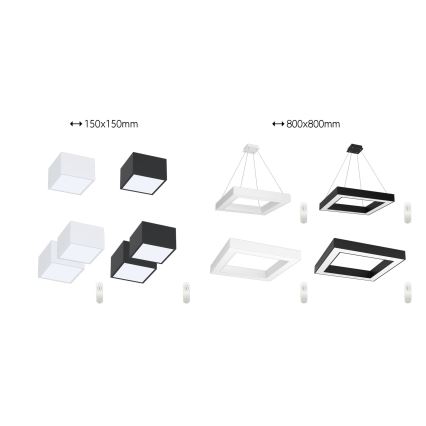 Immax NEO 07074-60 - LED Димируем плафон CANTO LED/34W/230V черен Tuya + дистанционно управление