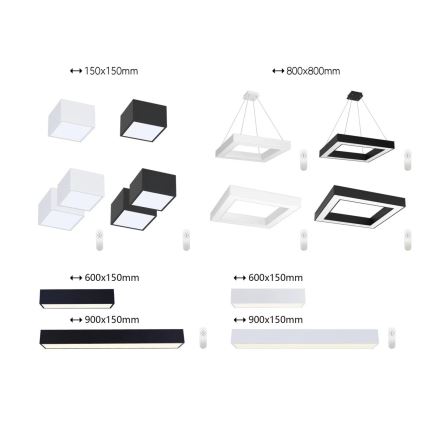 Immax NEO 07074-90 - LED Димируем плафон CANTO LED/50W/230V черен Tuya + дистанционно управление