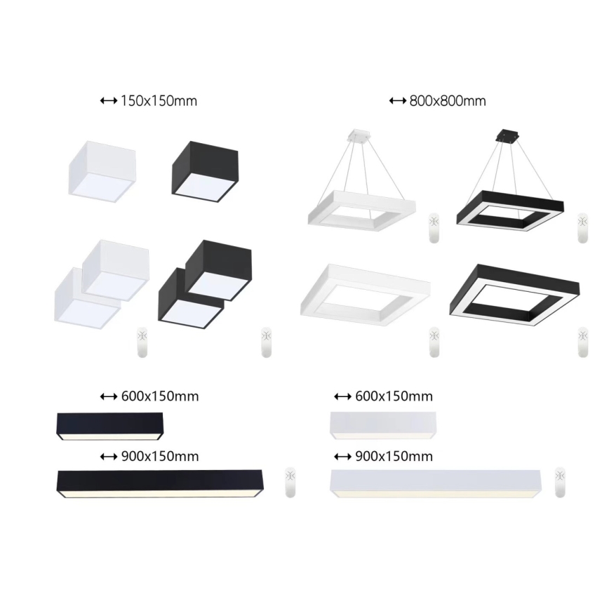 Immax NEO 07074-90 - LED Димируем плафон CANTO LED/50W/230V черен Tuya + дистанционно управление