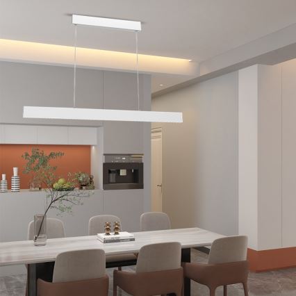 Immax NEO 07075L-LED Димируем висящ полилей LISTON бял LED/18W/230V + д.у. Tuya