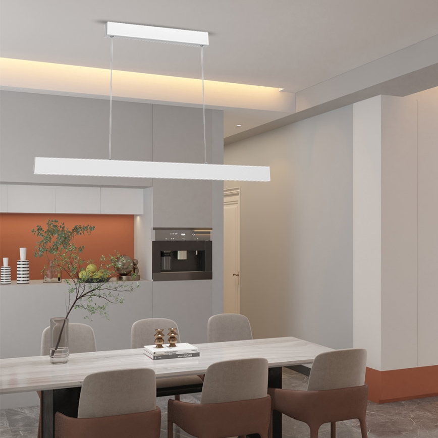 Immax NEO 07075L-LED Димируем висящ полилей LISTON бял LED/18W/230V + д.у. Tuya