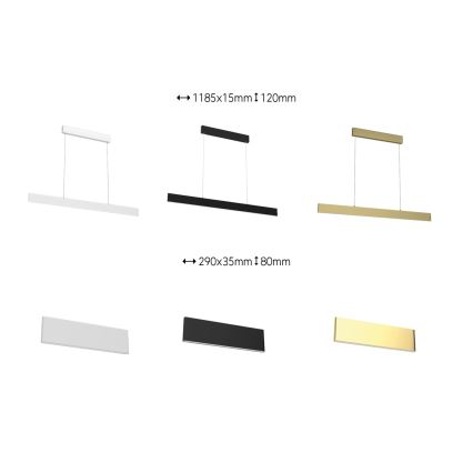 Immax Neo 07129L - LED Димируем аплик LISTON LED/18W/230V ZigBee златист + дистанционно управление Tuya