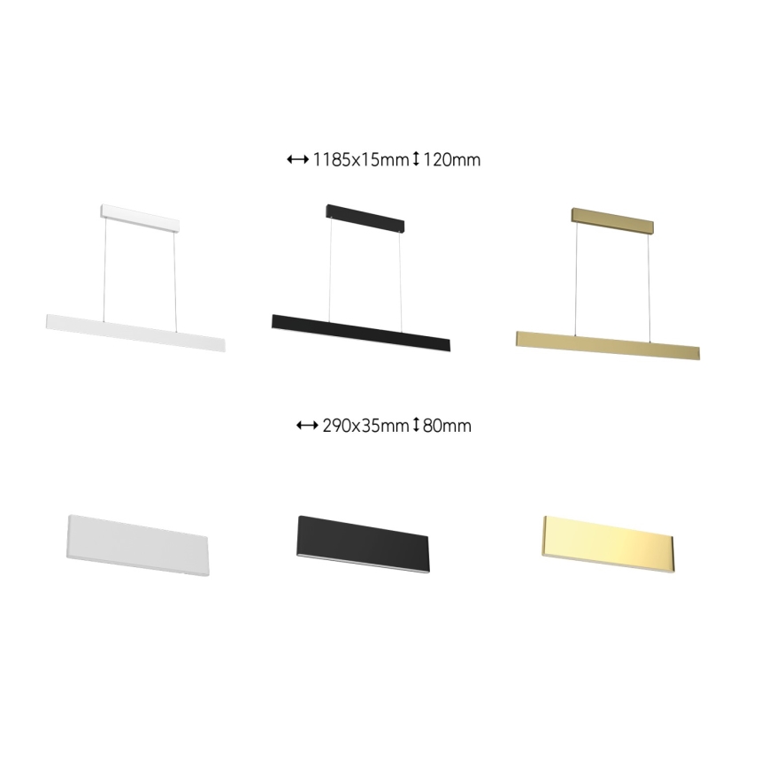 Immax Neo 07129L - LED Димируем аплик LISTON LED/18W/230V ZigBee златист + дистанционно управление Tuya