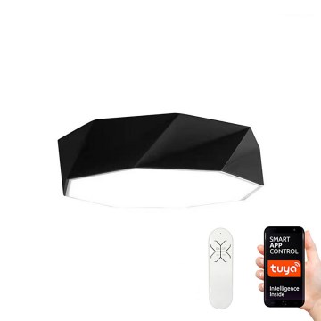 Immax NEO 07130-B40 - LED SMART Димируем плафон DIAMANTE черен LED/31W/230V + дистанционно управление 40 см Tuya ZigBee