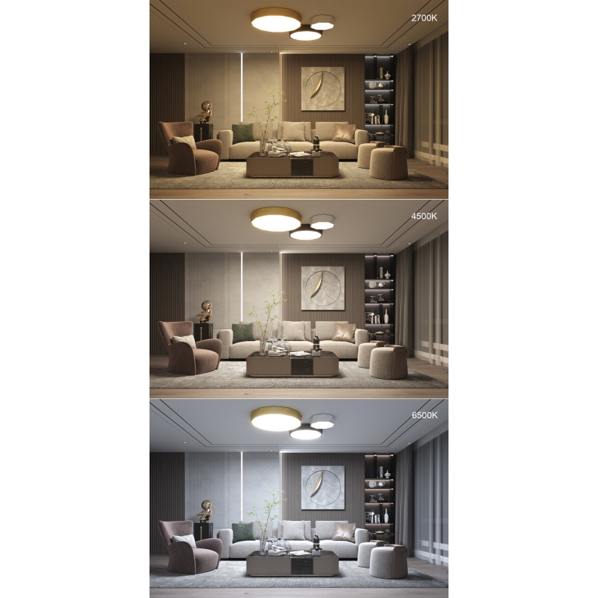 Immax NEO 07130-B60 - LED SMART Димируем плафон DIAMANTE черен LED/43W/230V + дистанционно управление 60 см Tuya ZigBee