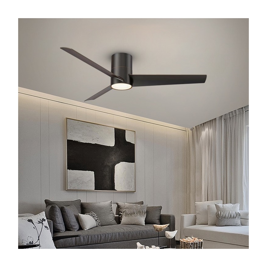 Immax NEO 07135-B - LED Вентилатор за таван FRESH LED/18W/230V Wi-Fi Tuya черен + дистанционно управление