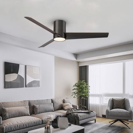 Immax NEO 07135-B - LED Вентилатор за таван FRESH LED/18W/230V Wi-Fi Tuya черен + дистанционно управление